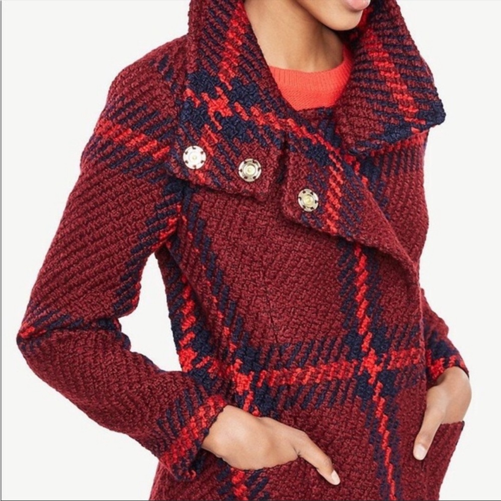 Ann Taylor LOFT Plaid Coat NEW Size M